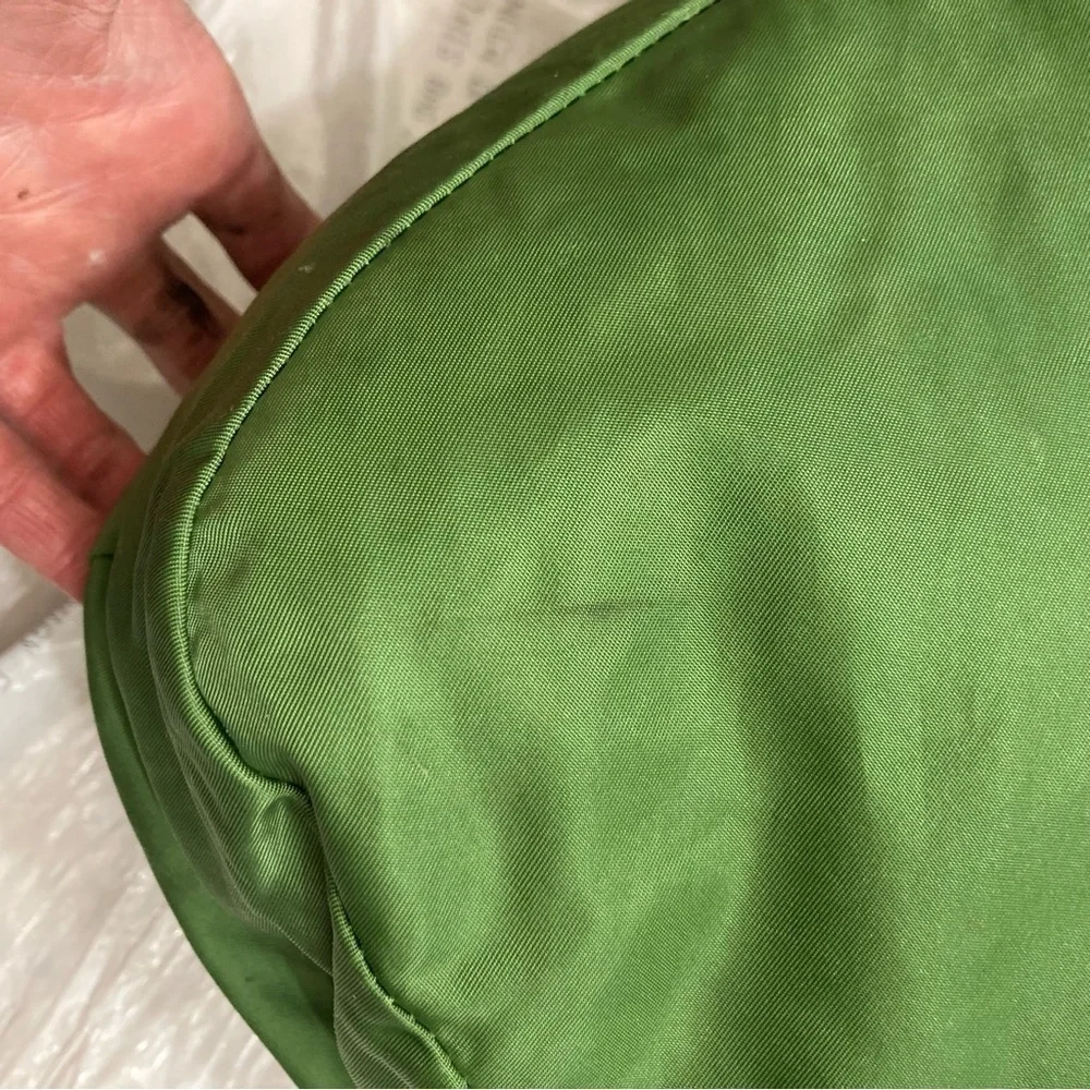 Tumi double pocket green nylon messenger bag